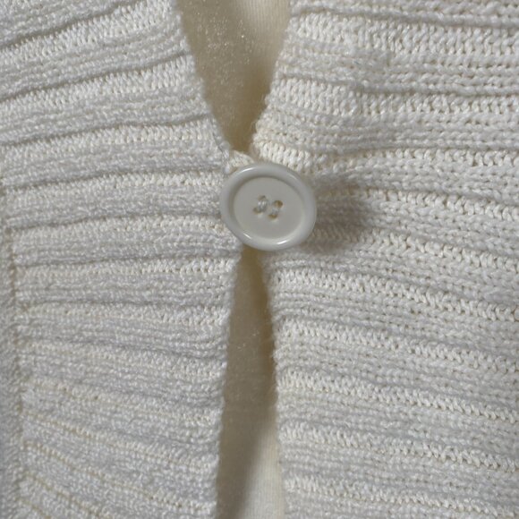 New York & Company women's medium ivory cream soft long sleeve stretchy cardigan - Picture 6 of 10